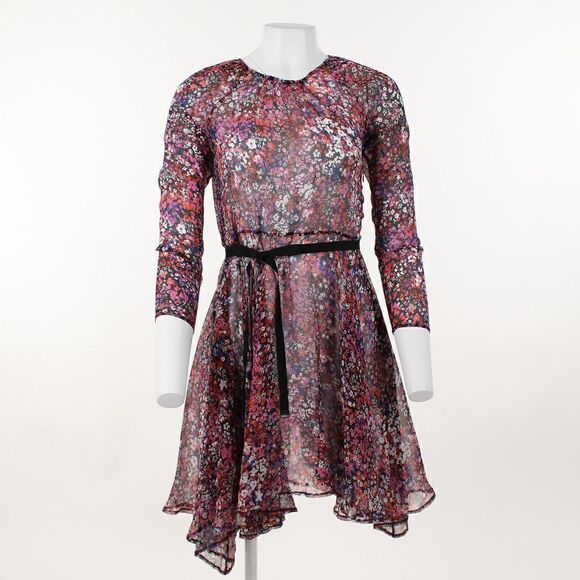 Maje Relana Silk Floral Print Mini Dress - Picture 2 of 5